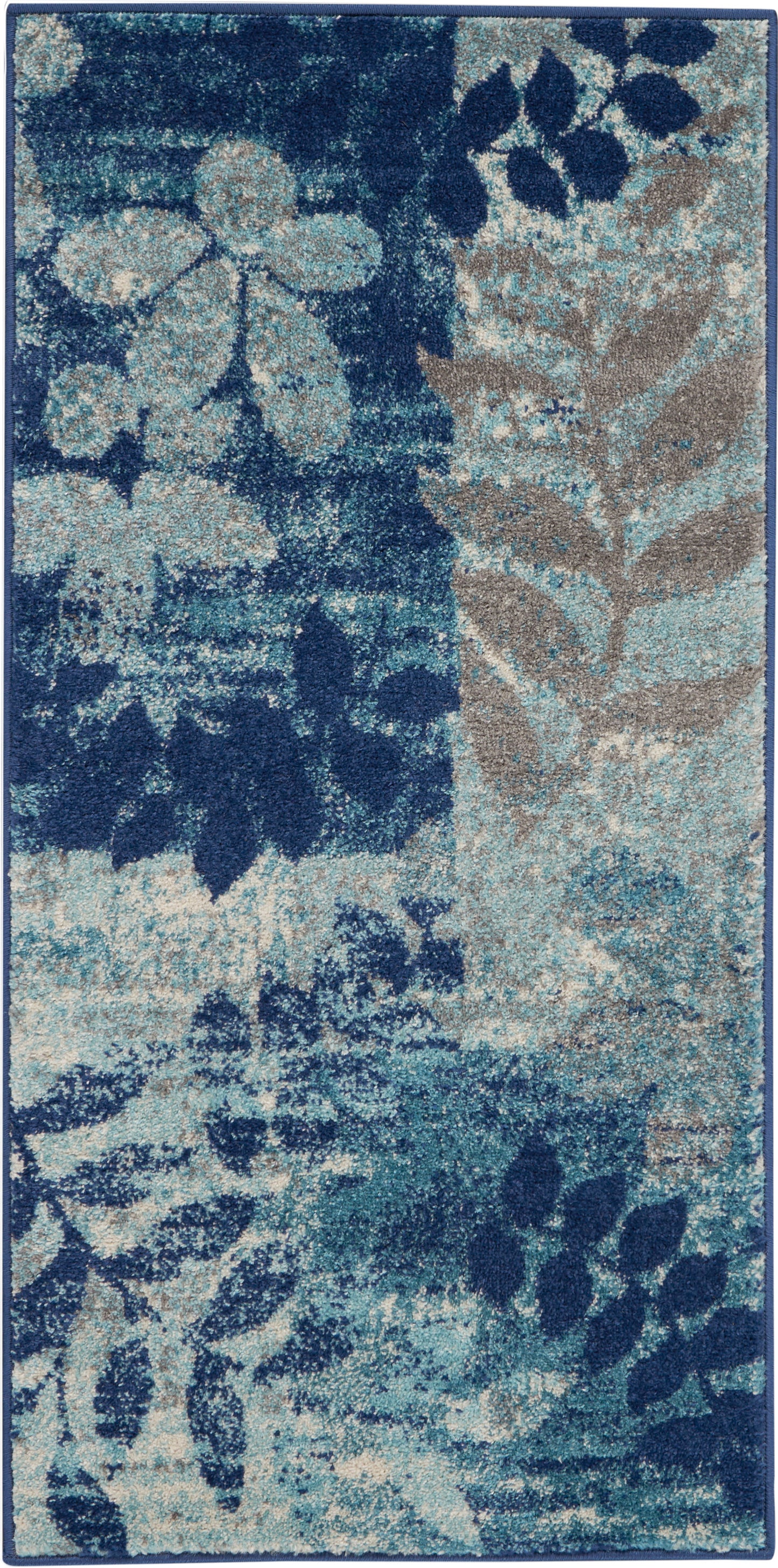 Nourison Tranquil 2' x 4' Navy/Light Blue Farmhouse Indoor Rug