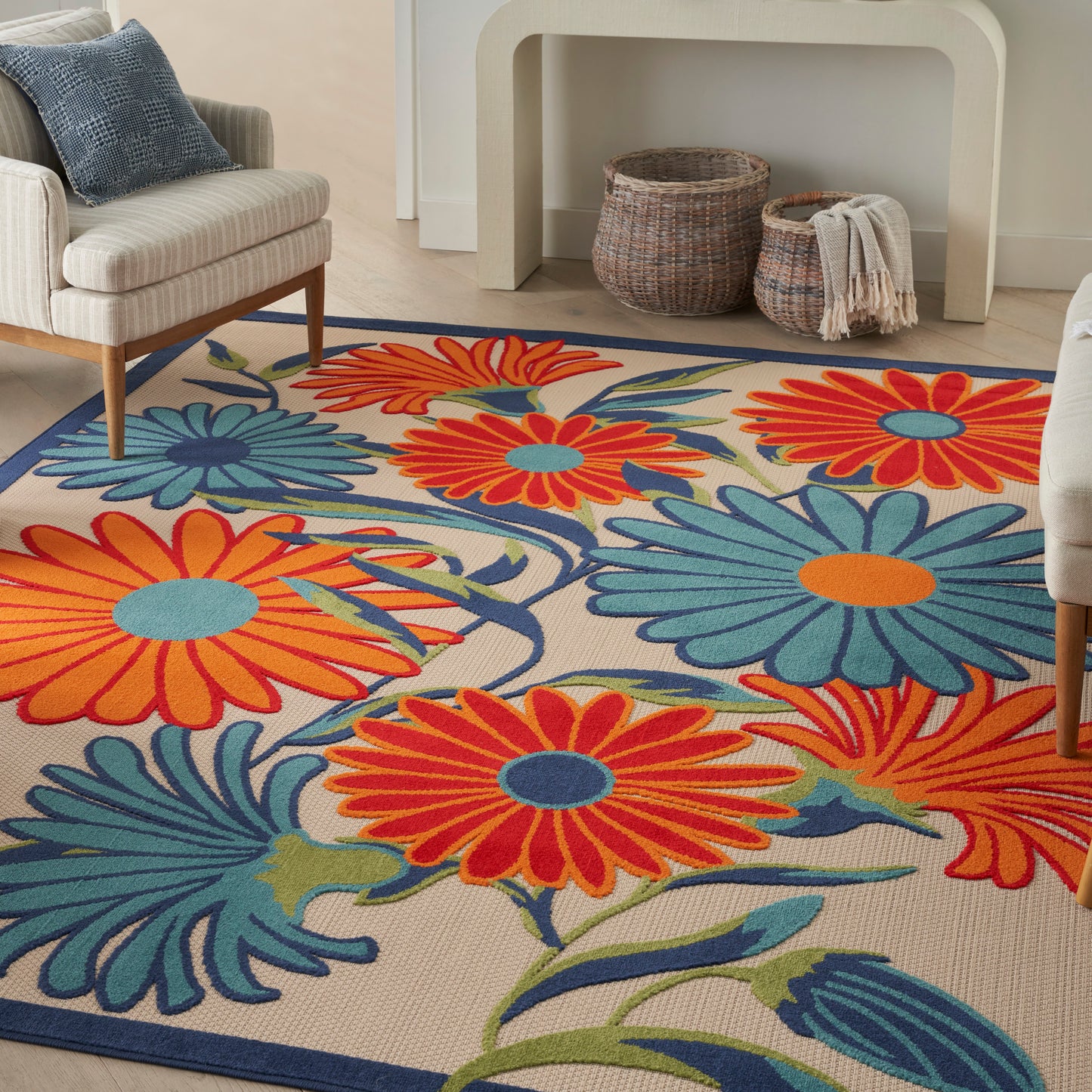 Nourison Aloha 5'3" x 7'5" Multicolor Contemporary Rug