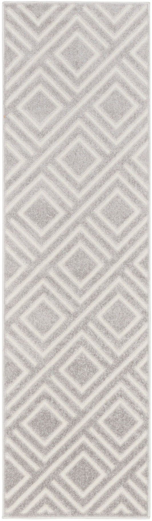 Nourison Care Free 2' x 6' Light Grey Modern Indoor Rug