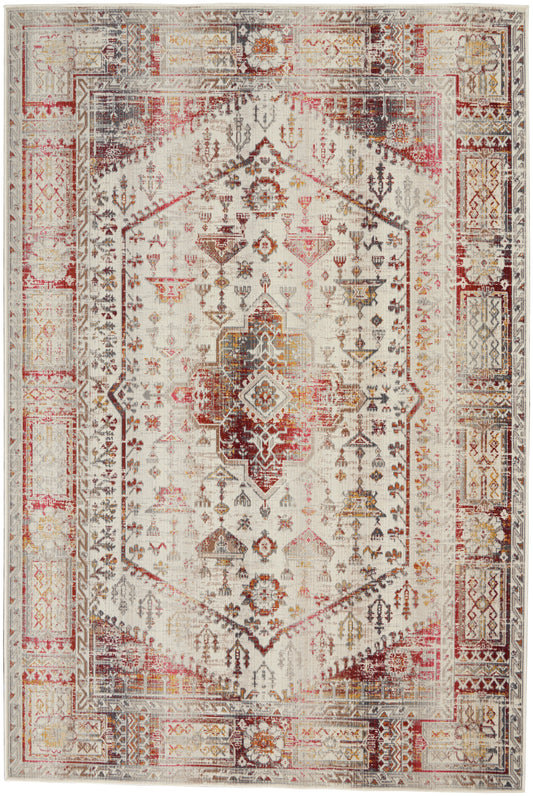 Nourison Vintage Kashan 4' x 6' Ivory Red Vintage Indoor Rug