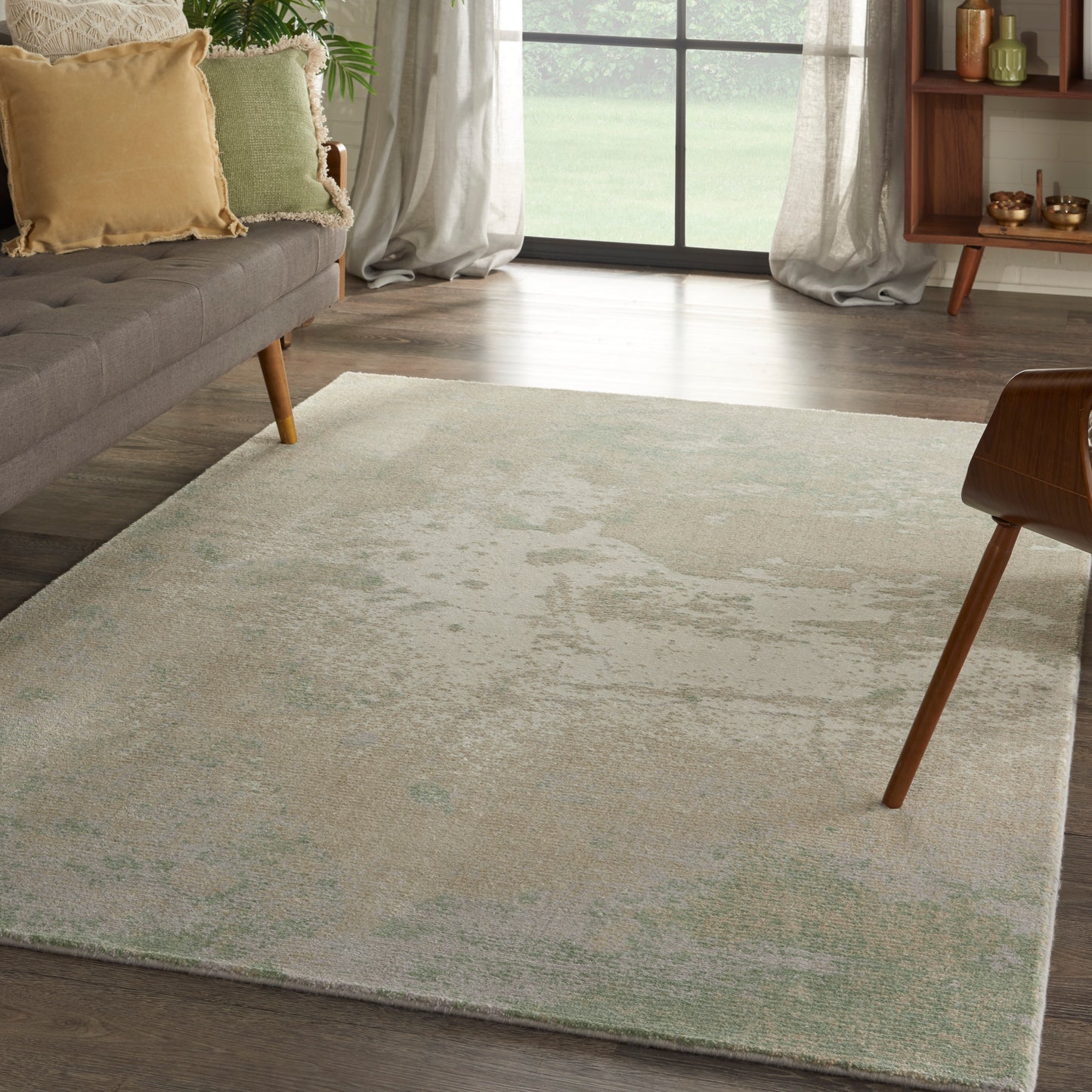 Nourison Twilight 5'6" x 8' Ivory Green Modern Indoor Rug