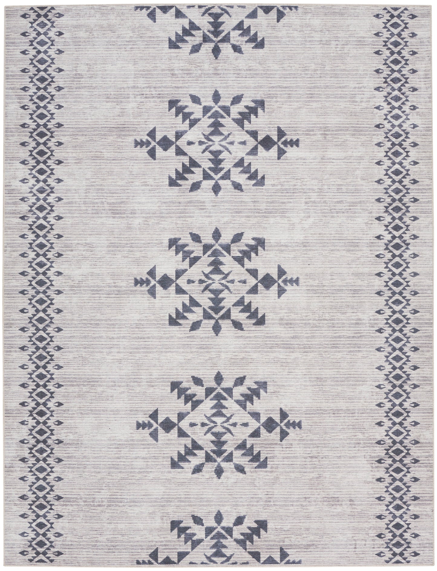 Nicole Curtis Machine Washable Series 1 9'2" x 12' Ivory/Charcoal Scandinavian Indoor Rug