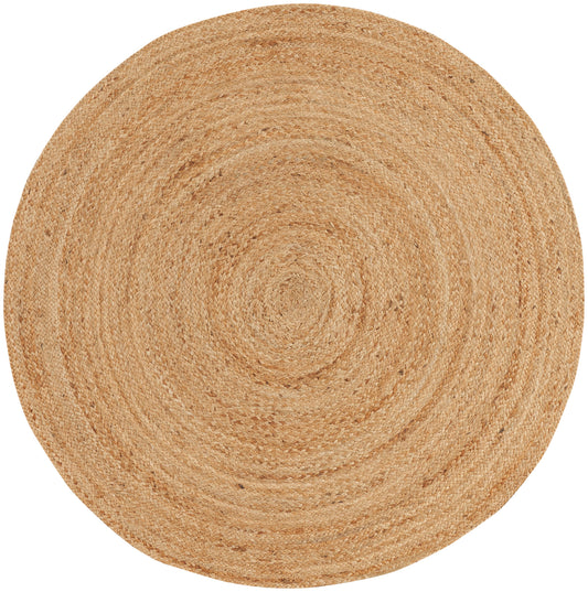 Nourison Natural Jute 3' x Round Natural Farmhouse Indoor Rug