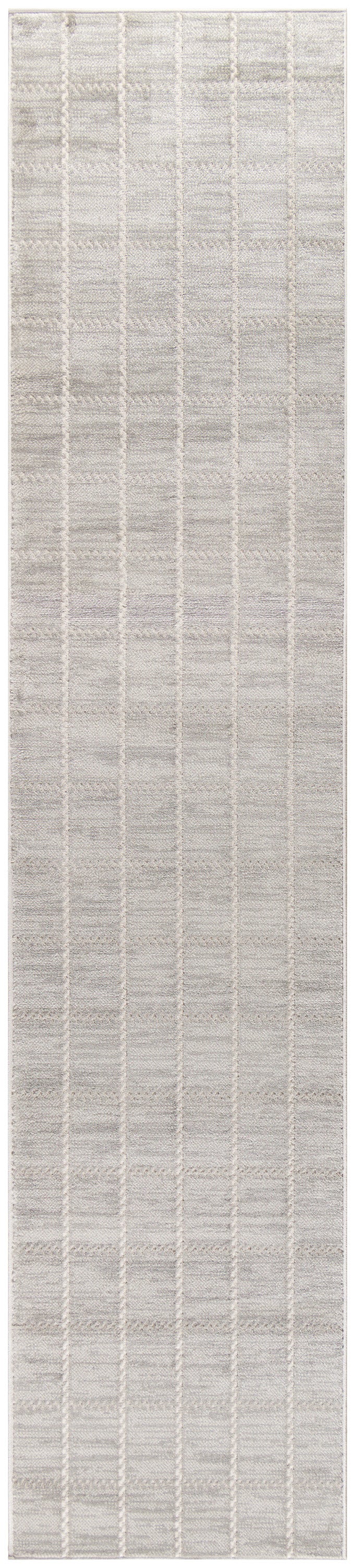 Nourison Serenity Home 2'2" x 7'6" Light Grey Modern Indoor Rug