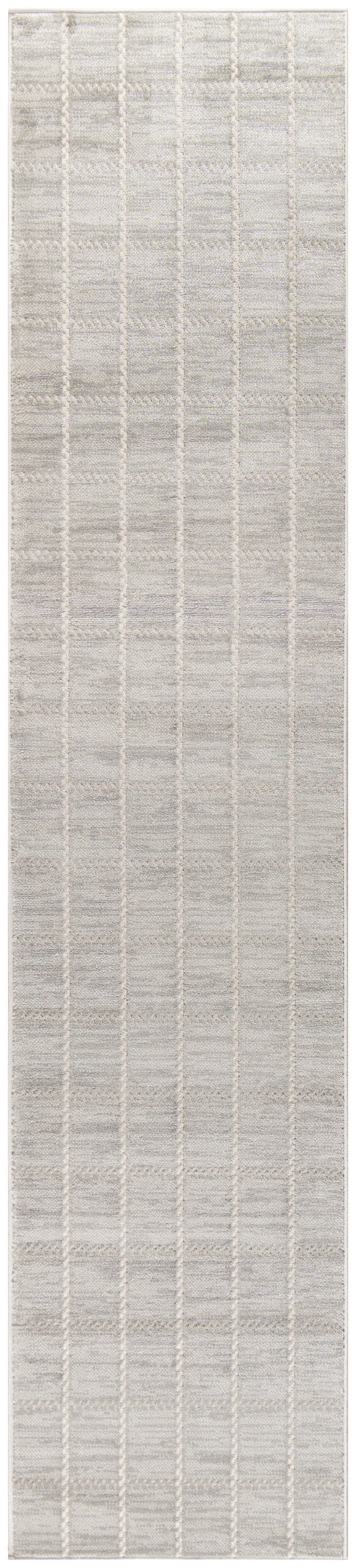 Nourison Serenity Home 2'2" x 7'6" Light Grey Modern Indoor Rug