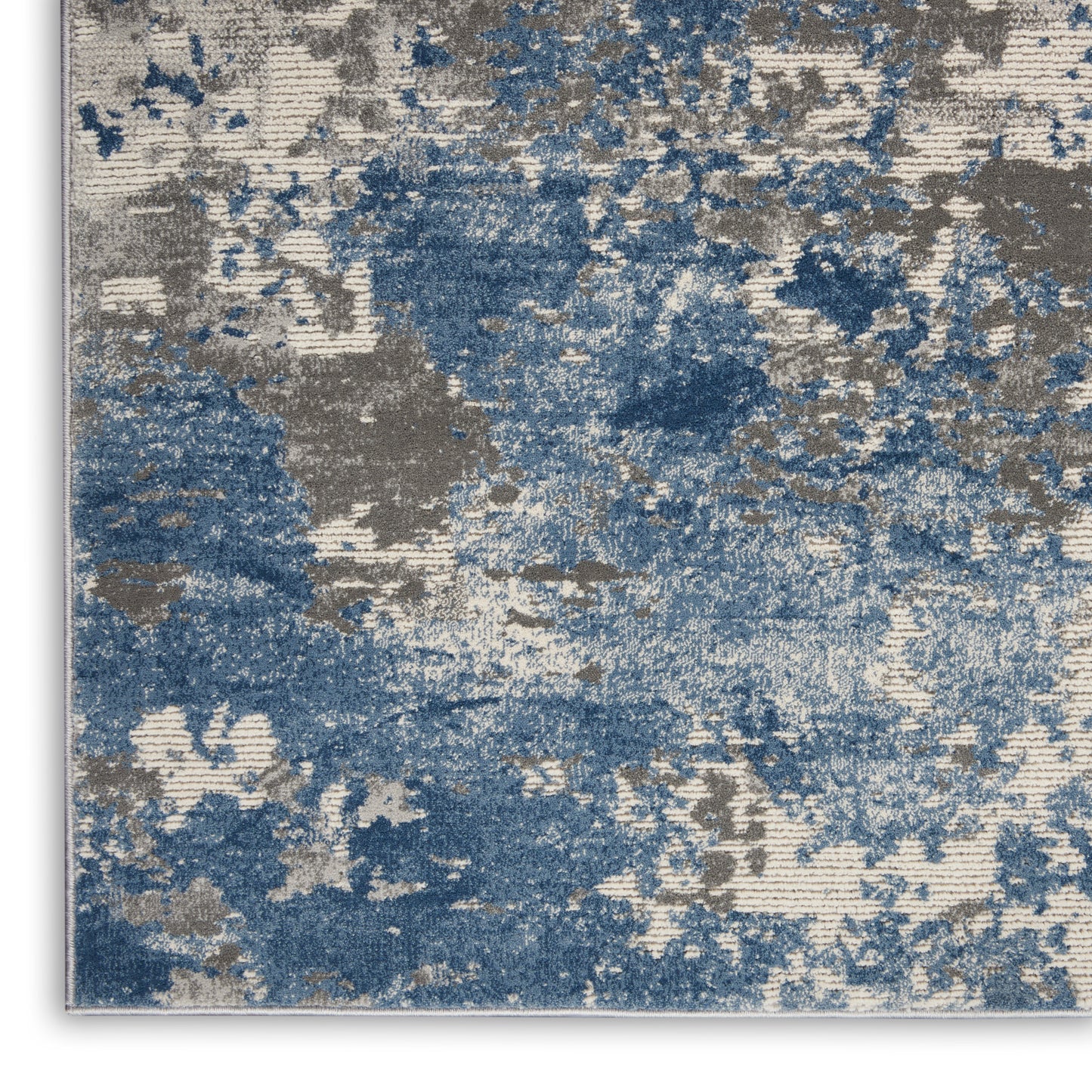 Nourison Rustic Textures 5'3" x 7'3" Grey/Blue Modern Indoor Rug