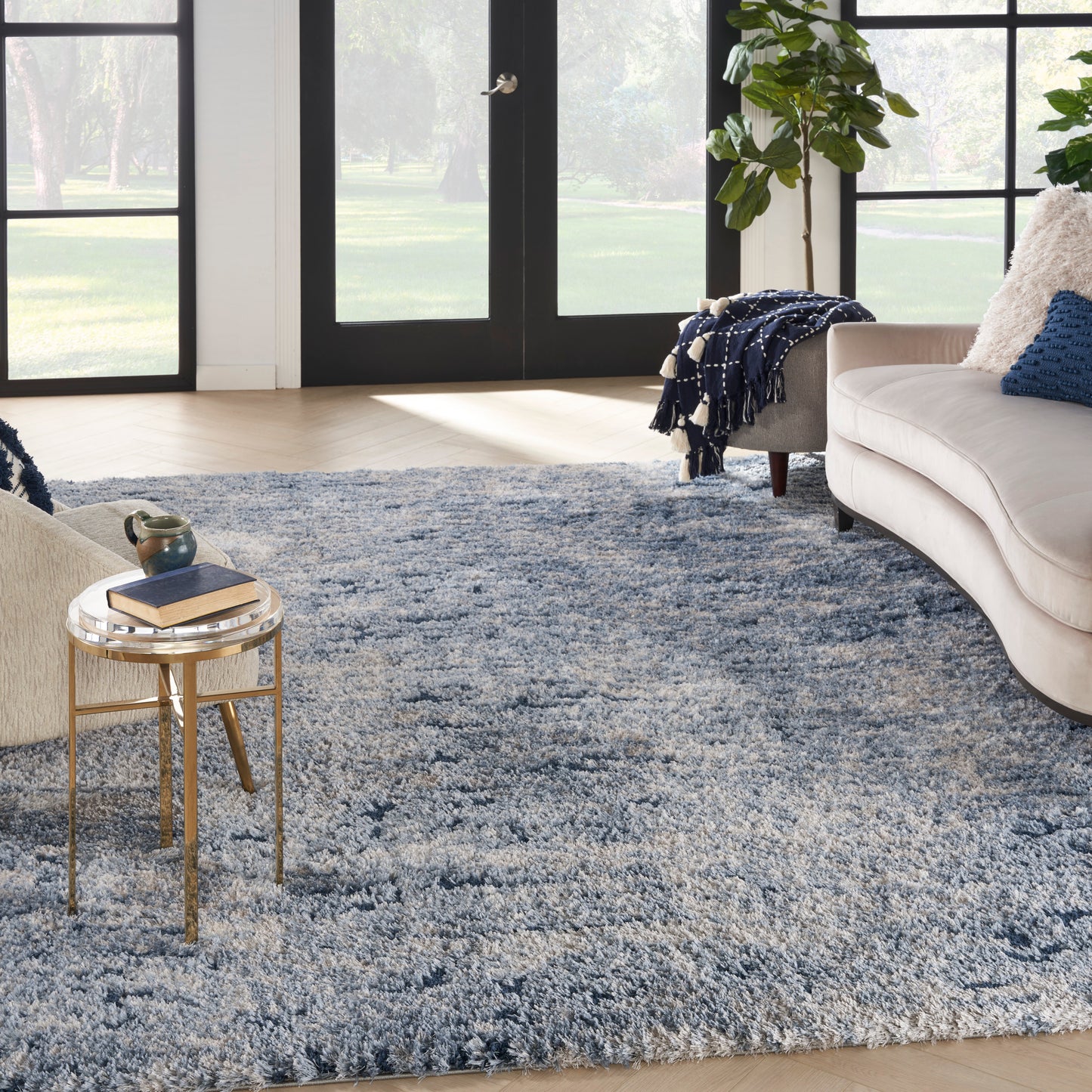 Nourison Dreamy Shag 9' x 12' Light Blue Shag Indoor Rug