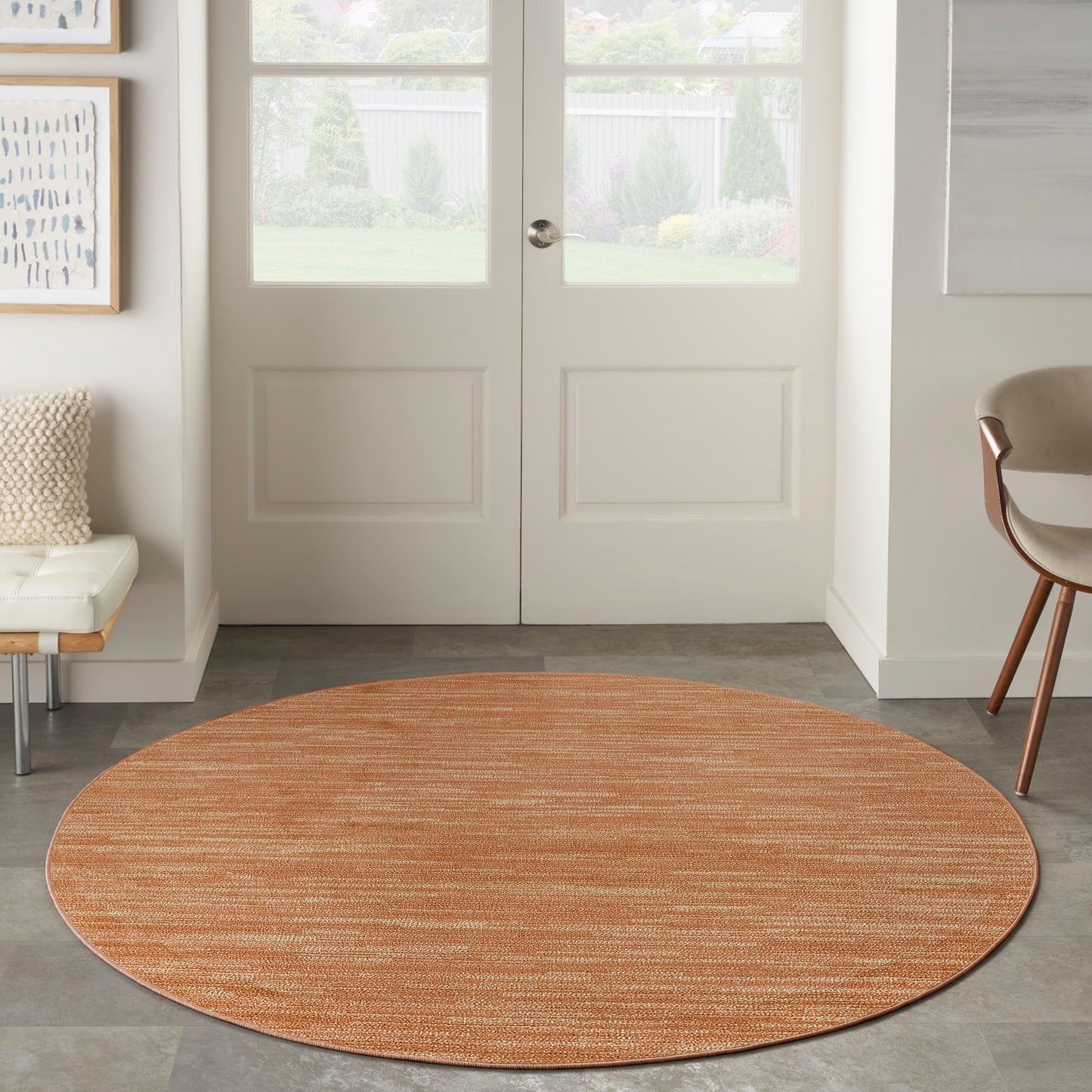 Nourison Nourison Essentials 6' x Round Rust Outdoor Rug