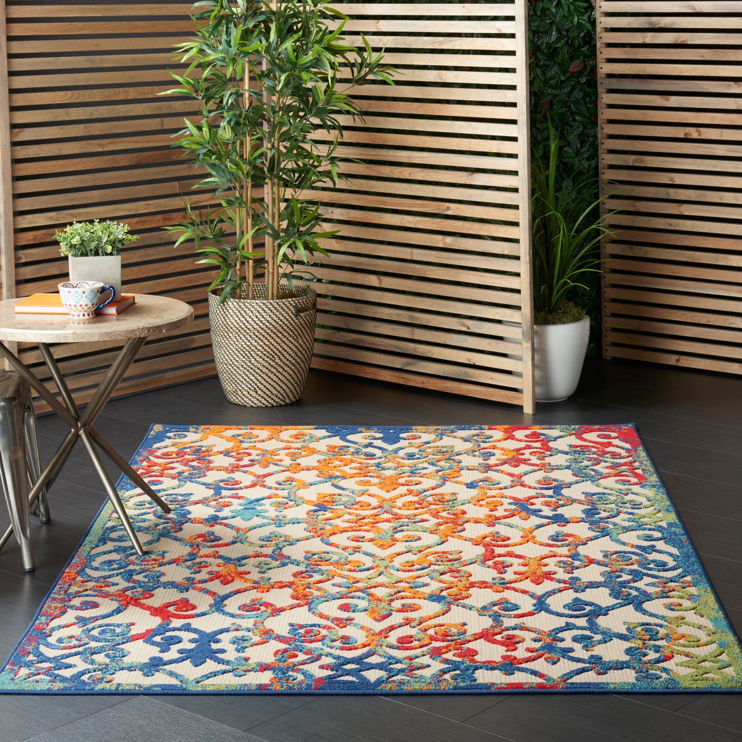 Nourison Aloha 3'6" x 5'6" Multicolor Contemporary Rug