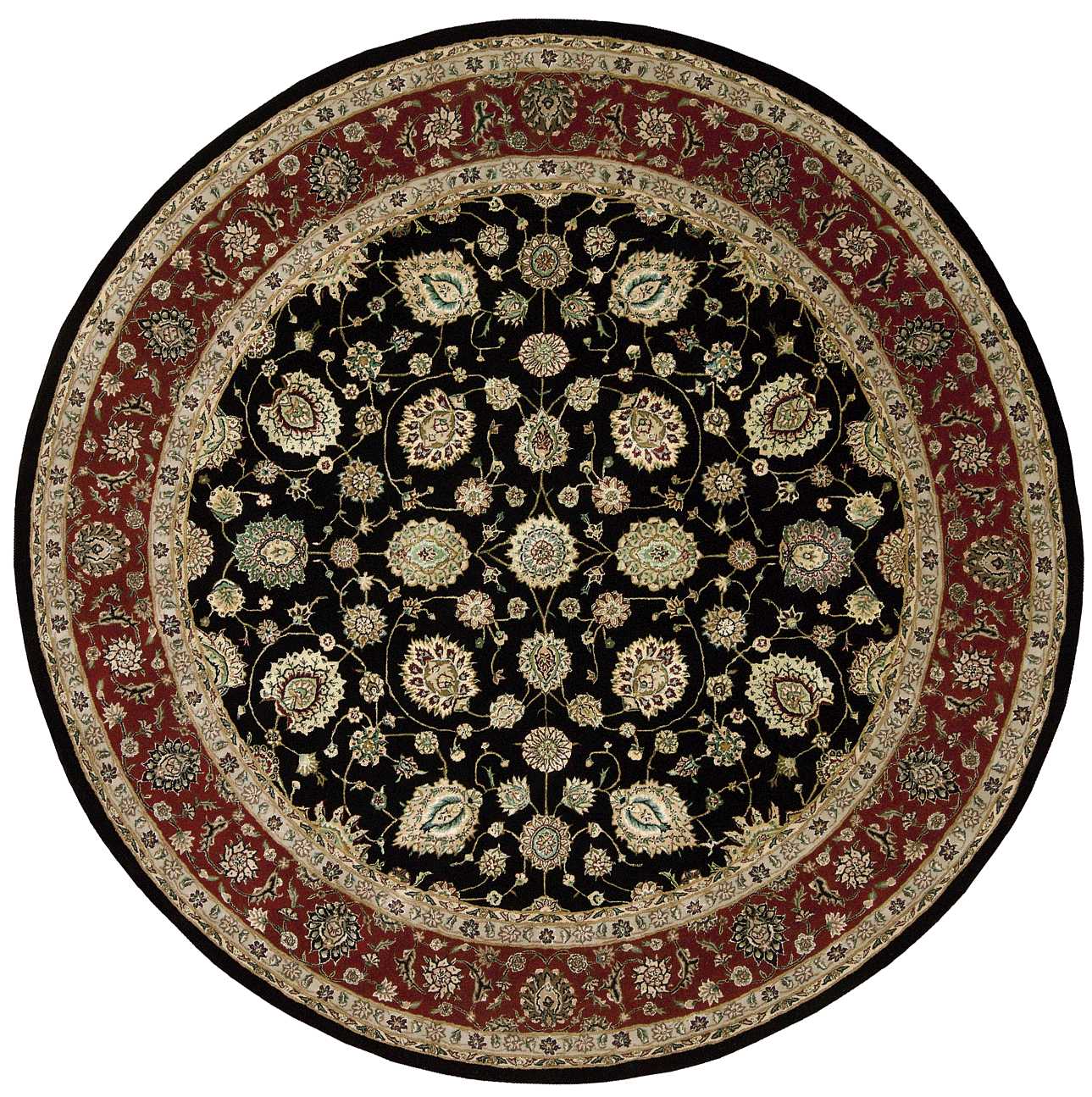 Nourison Nourison 2000 8' x Round Black Traditional Indoor Rug