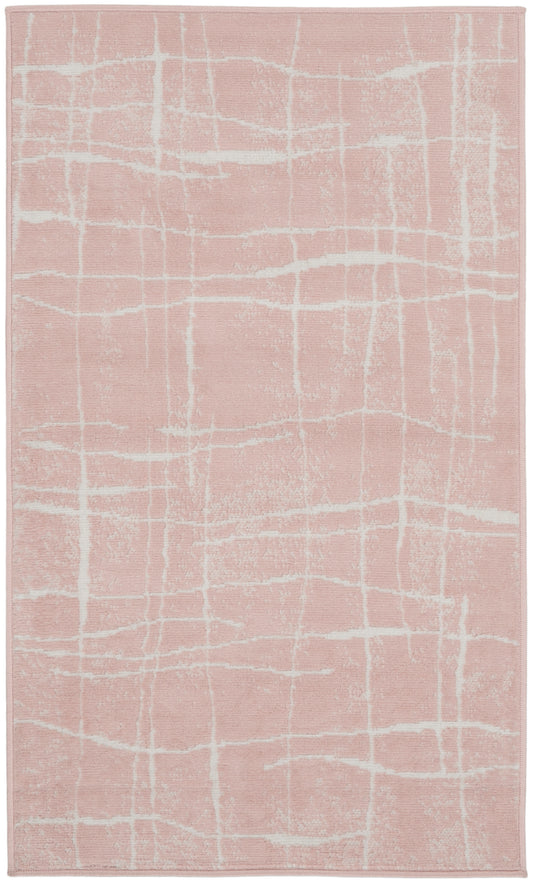 Nourison Whimsicle 3' x 5' Pink Ivory Modern Indoor Rug