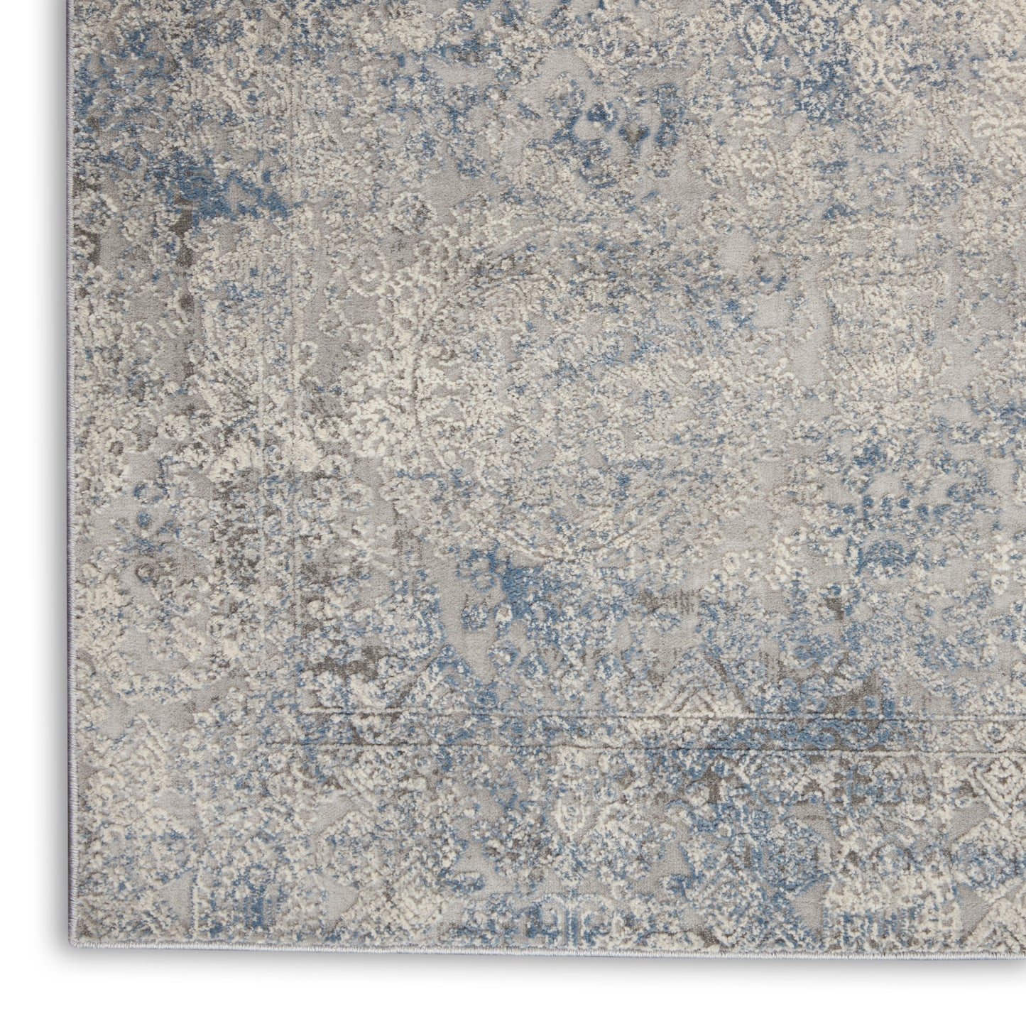 Nourison Rustic Textures 5'3" x 7'3" Ivory Light Blue Vintage Indoor Rug