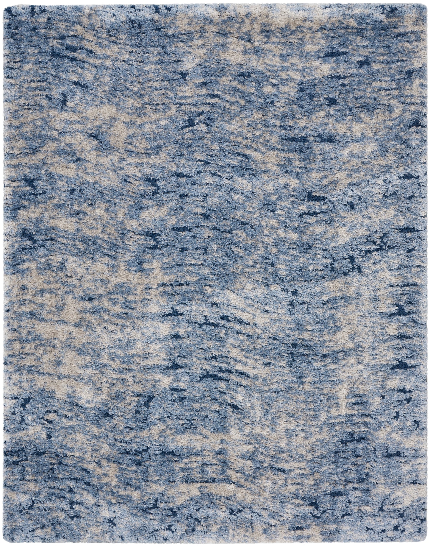 Nourison Dreamy Shag 6'7" x 9'2" Light Blue Shag Indoor Rug