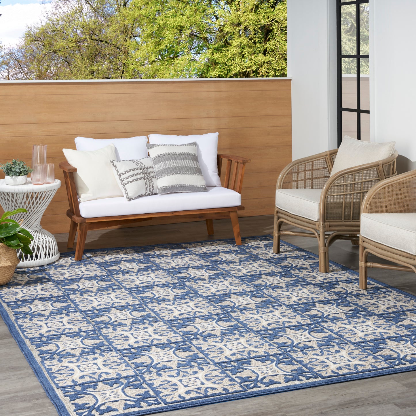 Nourison Aloha 6' x 9' Blue Contemporary Rug