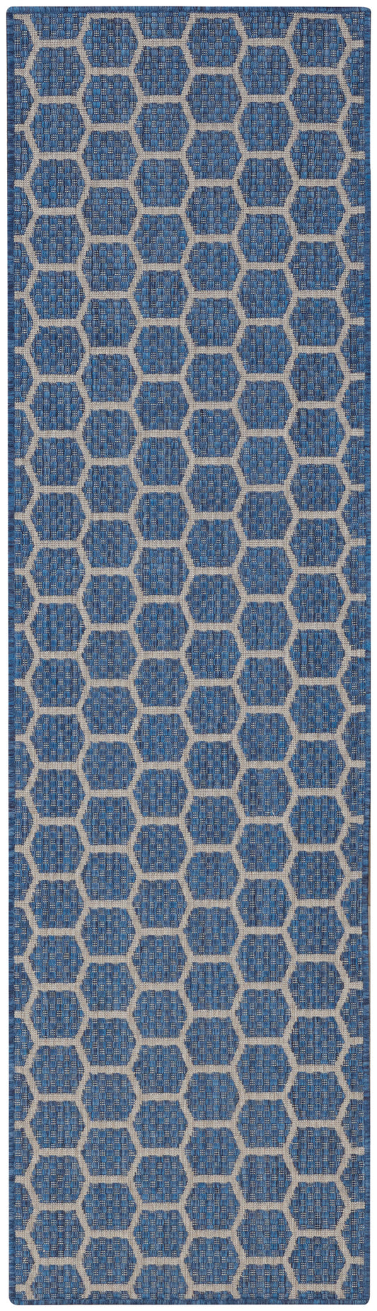 Nourison Twist Reversible 2' x 6' Blue Modern Rug