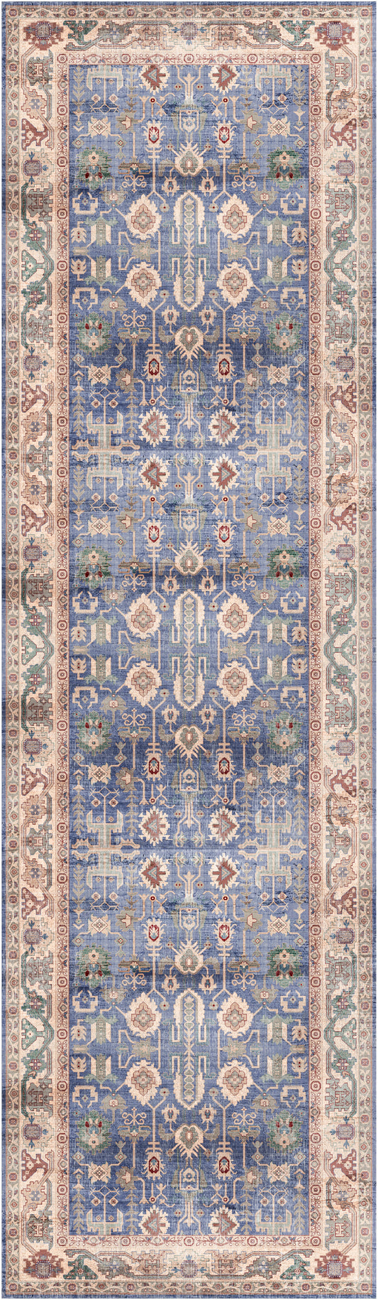 Nourison Vintage Home 2'2" x 7'6" Blue Bohemian Indoor Rug