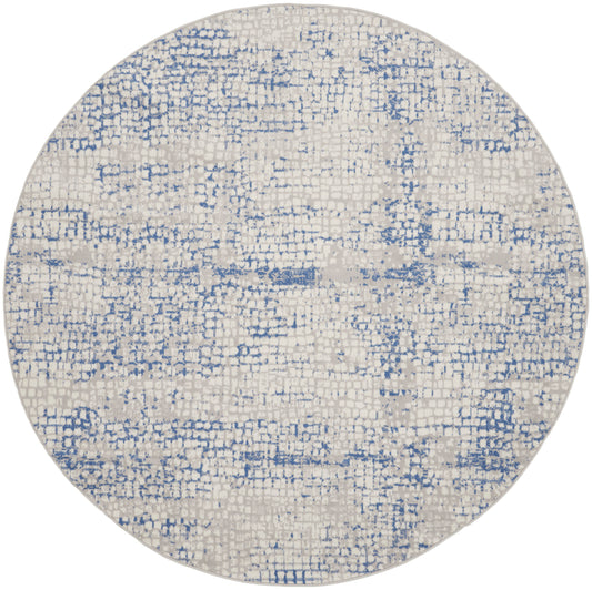 Nourison Whimsicle 8' x Round Grey Blue Modern Indoor Rug