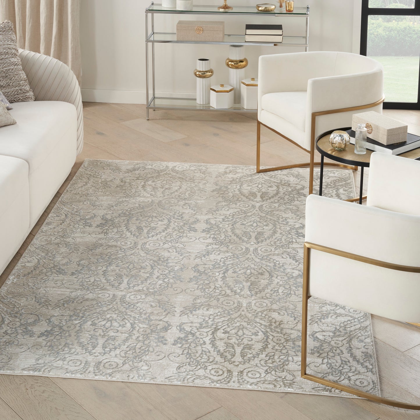 Inspire Me! Home Décor Iliana 7'10" x 9'10" Beige Grey Modern Indoor Rug