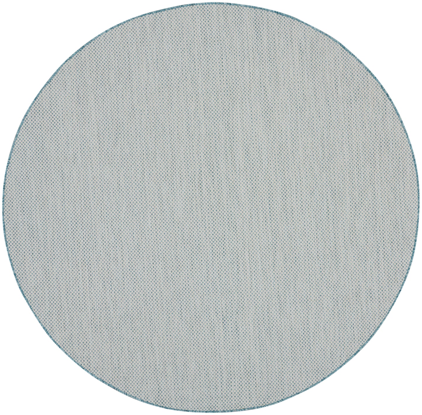 Nourison Courtyard 6' x Round Ivory Aqua Modern Rug