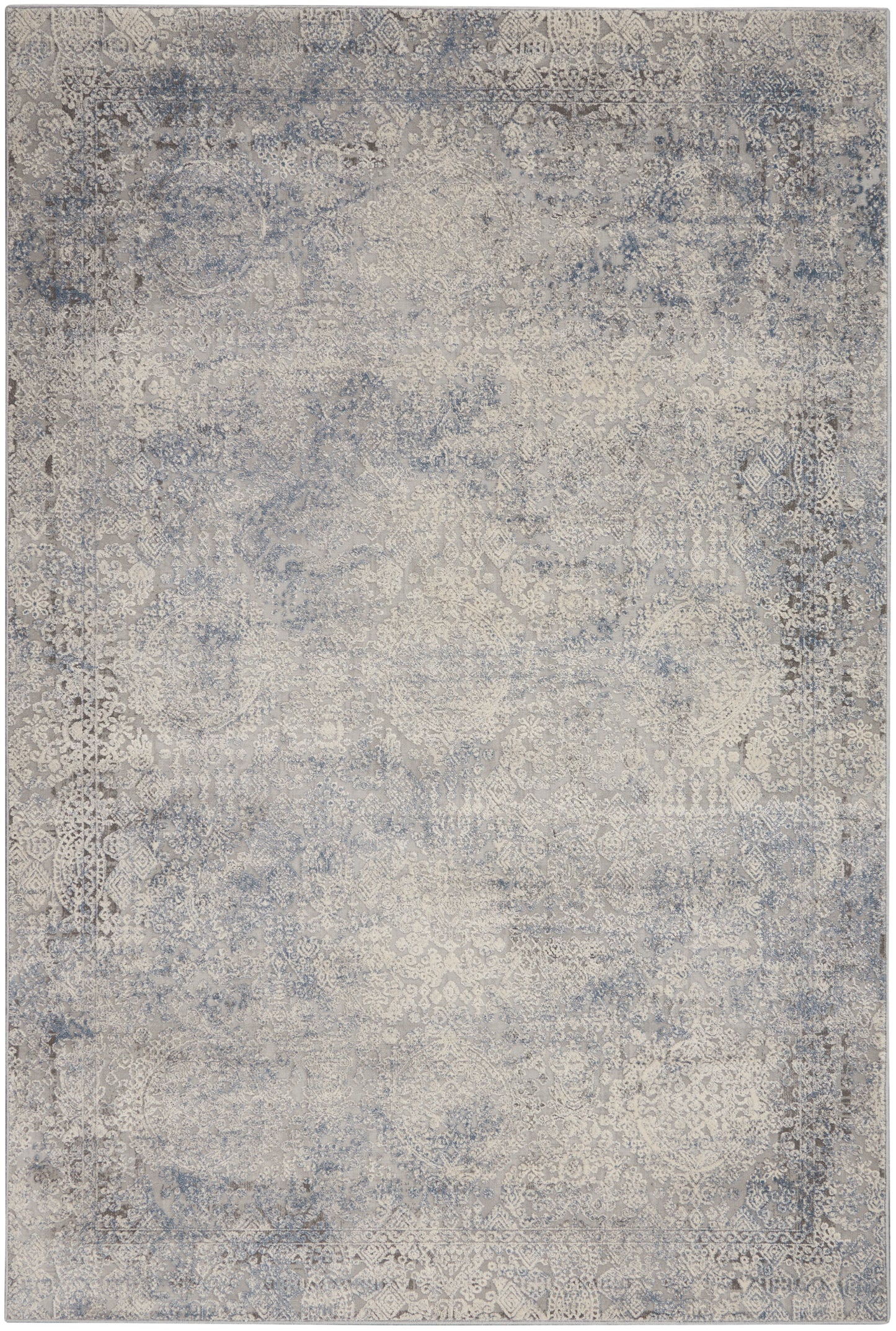 Nourison Rustic Textures 5'3" x 7'3" Ivory Light Blue Vintage Indoor Rug