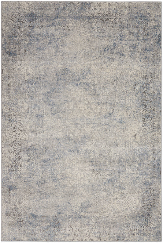 Nourison Rustic Textures 5'3" x 7'3" Ivory Light Blue Vintage Indoor Rug