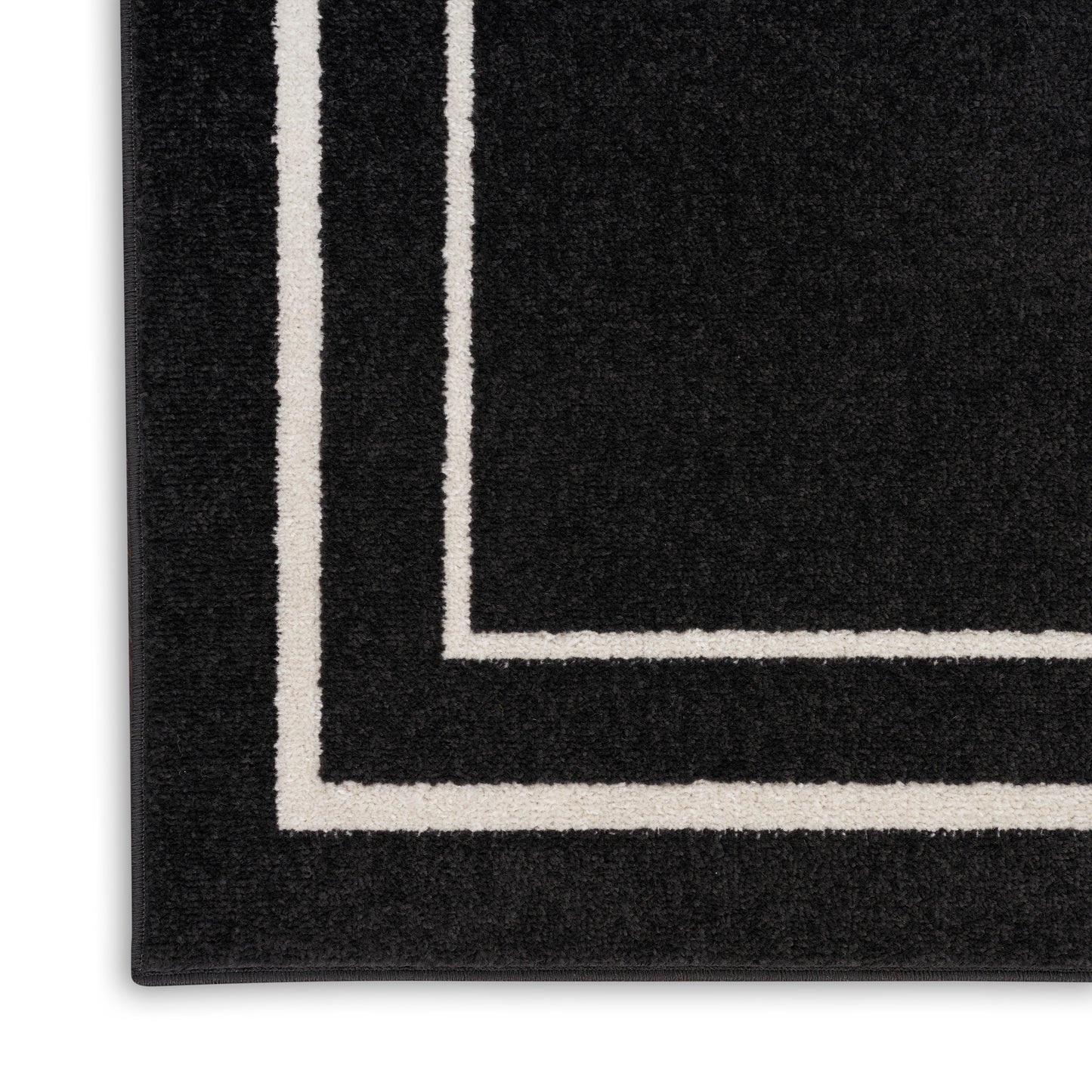 Nourison Nourison Essentials 5' x Square Black Ivory Contemporary Rug