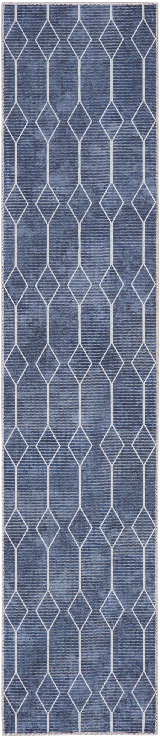 Nicole Curtis Machine Washable Series 1 2'2" x 10' Navy Modern Indoor Rug