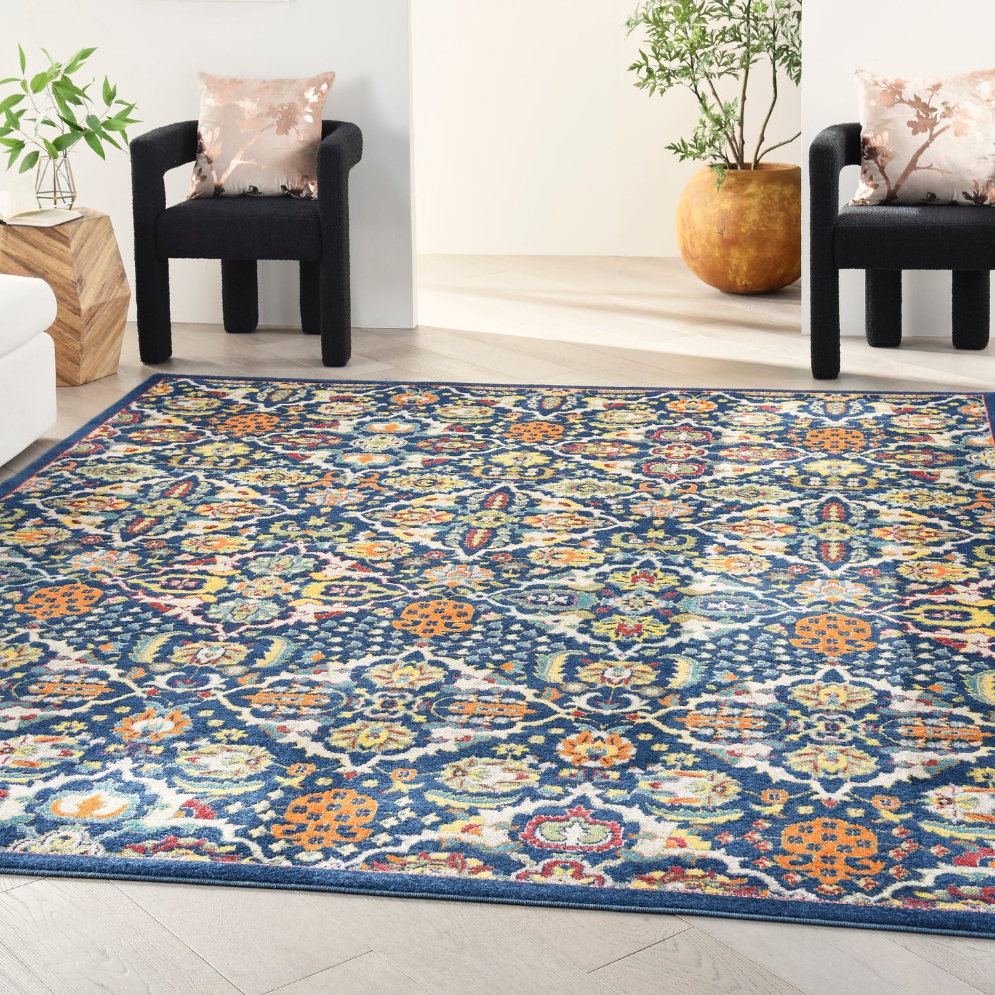 Nourison Allur 9' x 12' Navy Multicolor Bohemian Indoor Rug