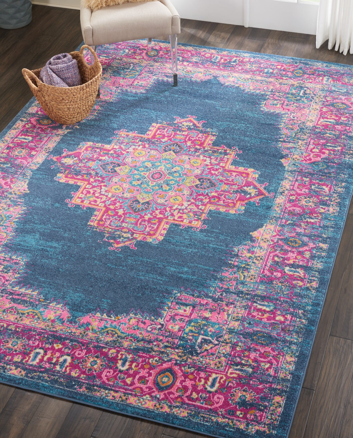 Nourison Passion 6'7" x 9'6" Blue Bohemian Indoor Rug