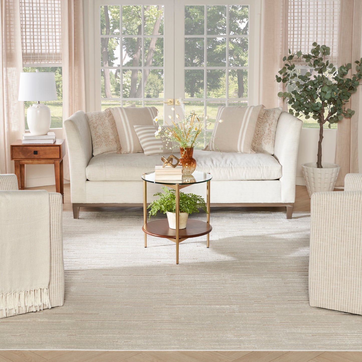 Nourison Care Free 7'10" x 9'10" Beige Modern Indoor Rug