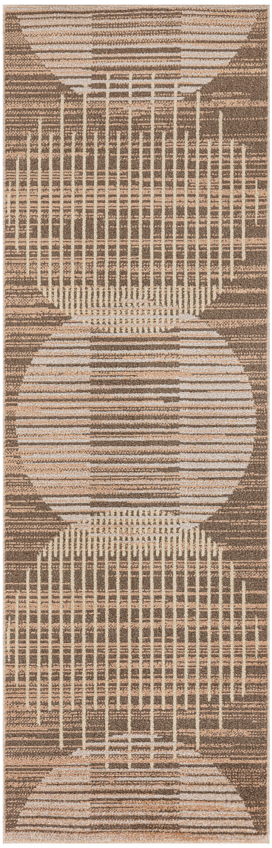 Nourison Astra Machine Washable 2' x 6' Latte Mid-Century Modern Indoor Rug