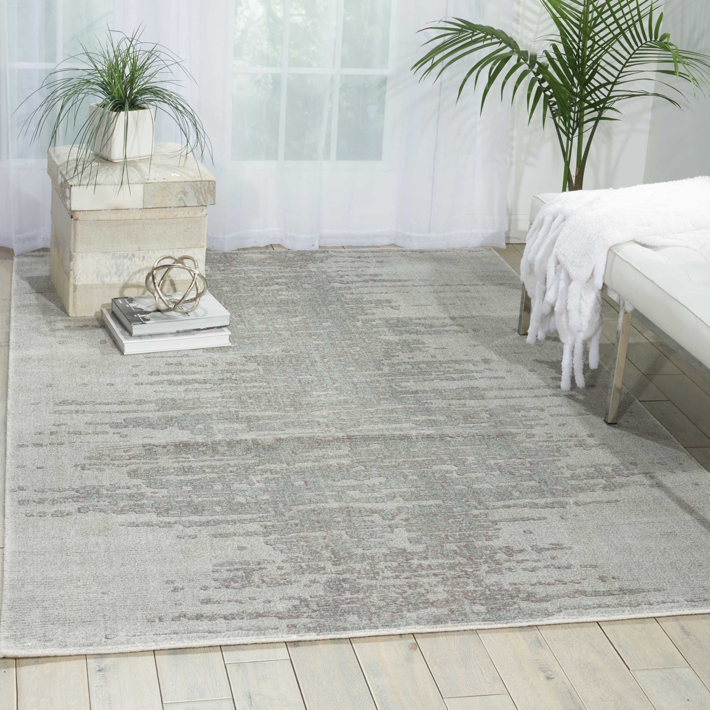 Nourison Twilight 7'9" x 9'9" Seafoam Modern Indoor Rug