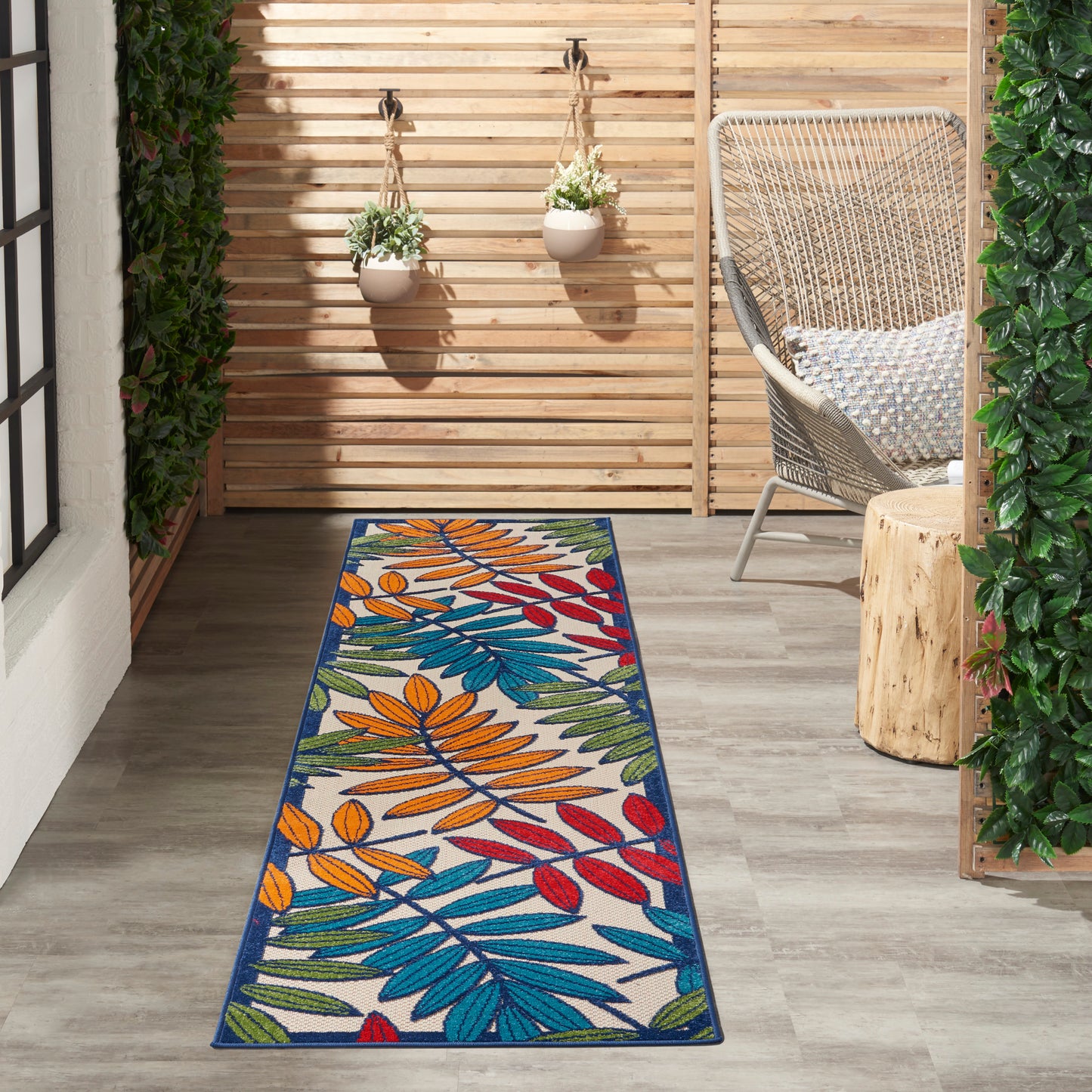 Nourison Aloha 2'3" x 10' Multicolor Tropical Rug