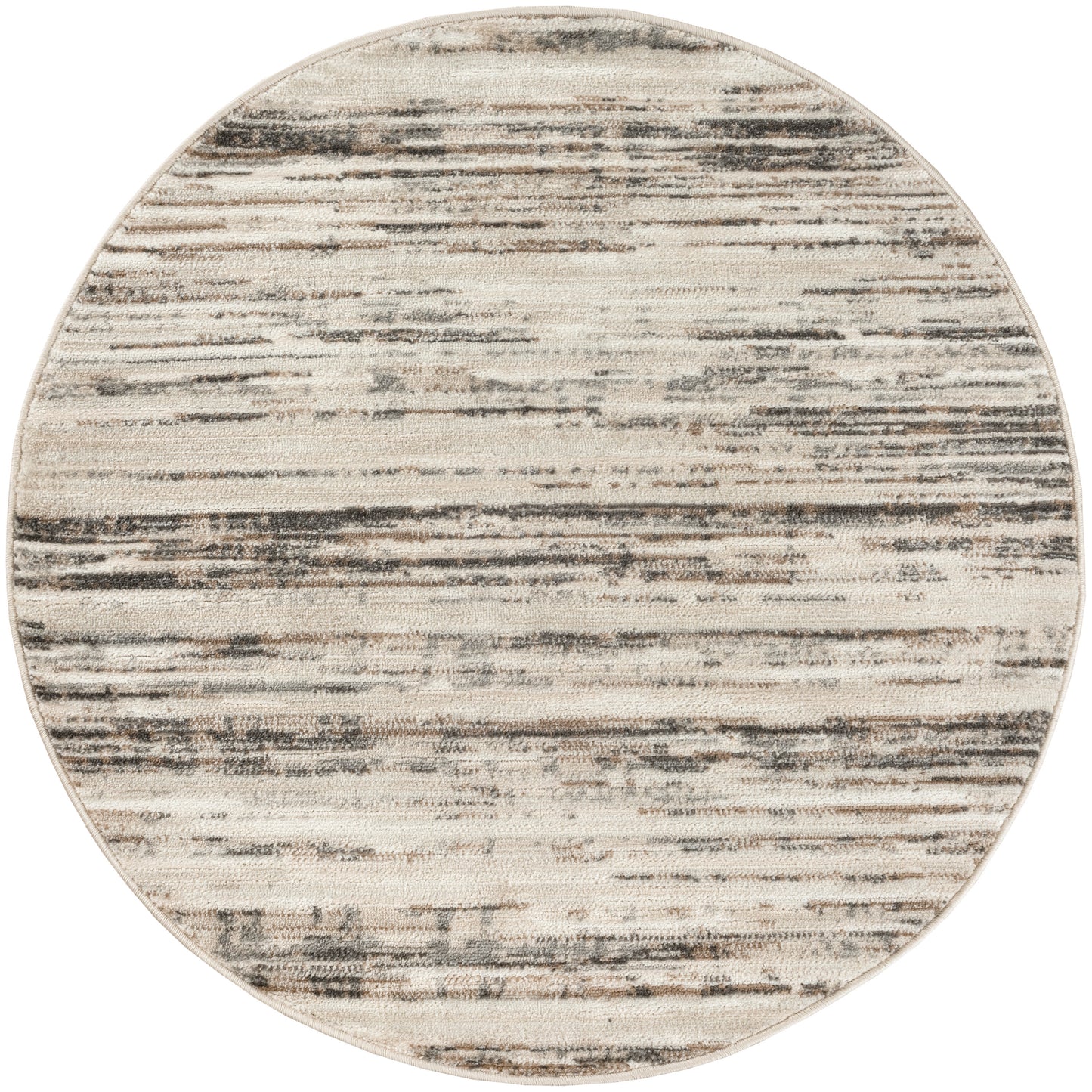 Nourison Serenity Home 8' x Round Ivory Beige Modern Indoor Rug