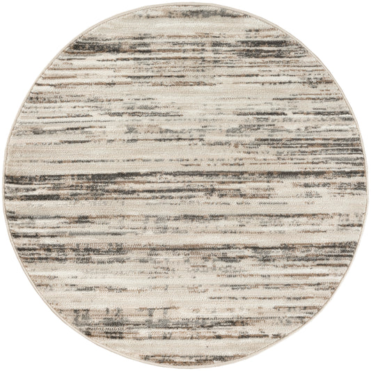 Nourison Serenity Home 8' x Round Ivory Beige Modern Indoor Rug