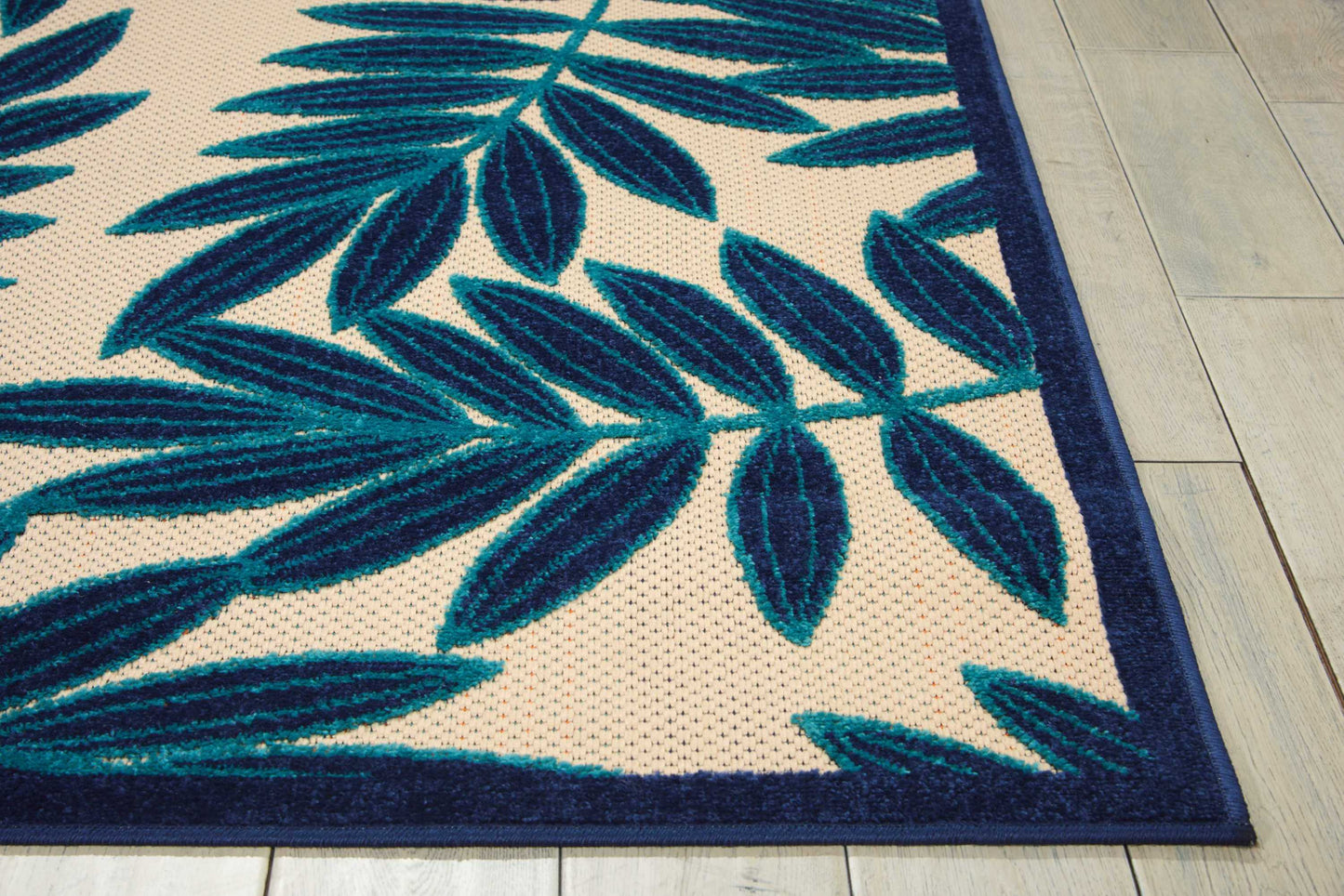 Nourison Aloha 5'3" x 7'5" Navy Tropical Rug