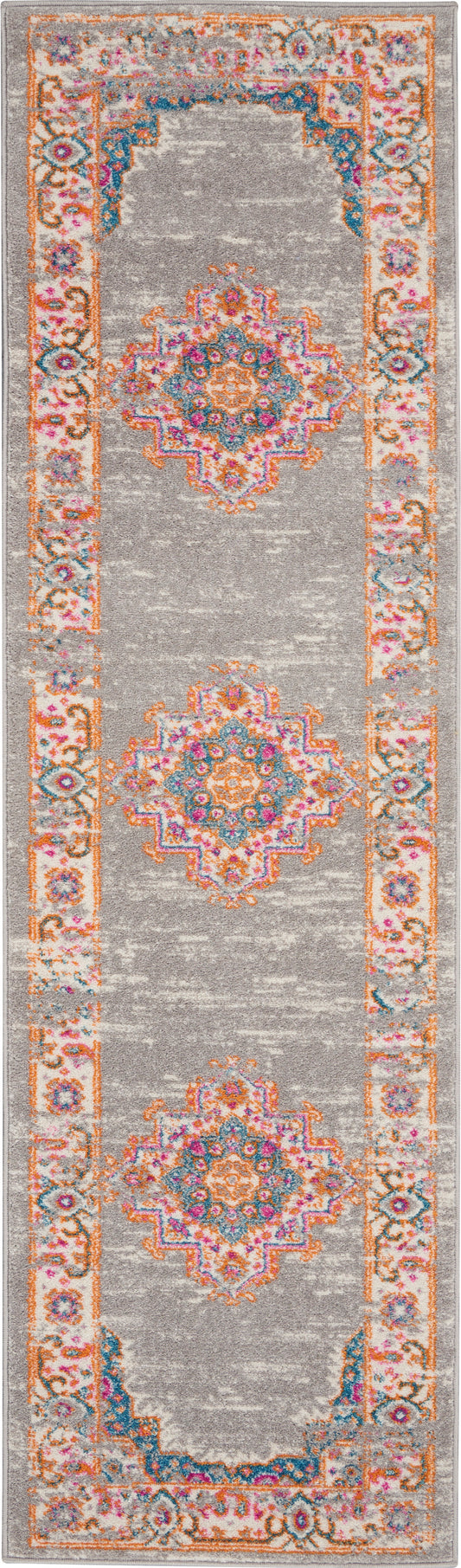 Nourison Passion 2'2" x 7'6" Grey Bohemian Indoor Rug