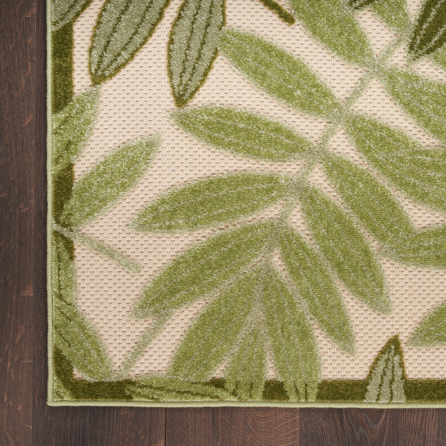 Nourison Aloha 5'3" x 7'5" Ivory Green Outdoor Rug