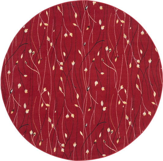 Nourison Grafix 8' x Round Red Contemporary Indoor Rug