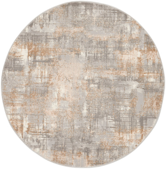 Calvin Klein CK950 Rush 4' x Round Grey Beige Modern Indoor Rug