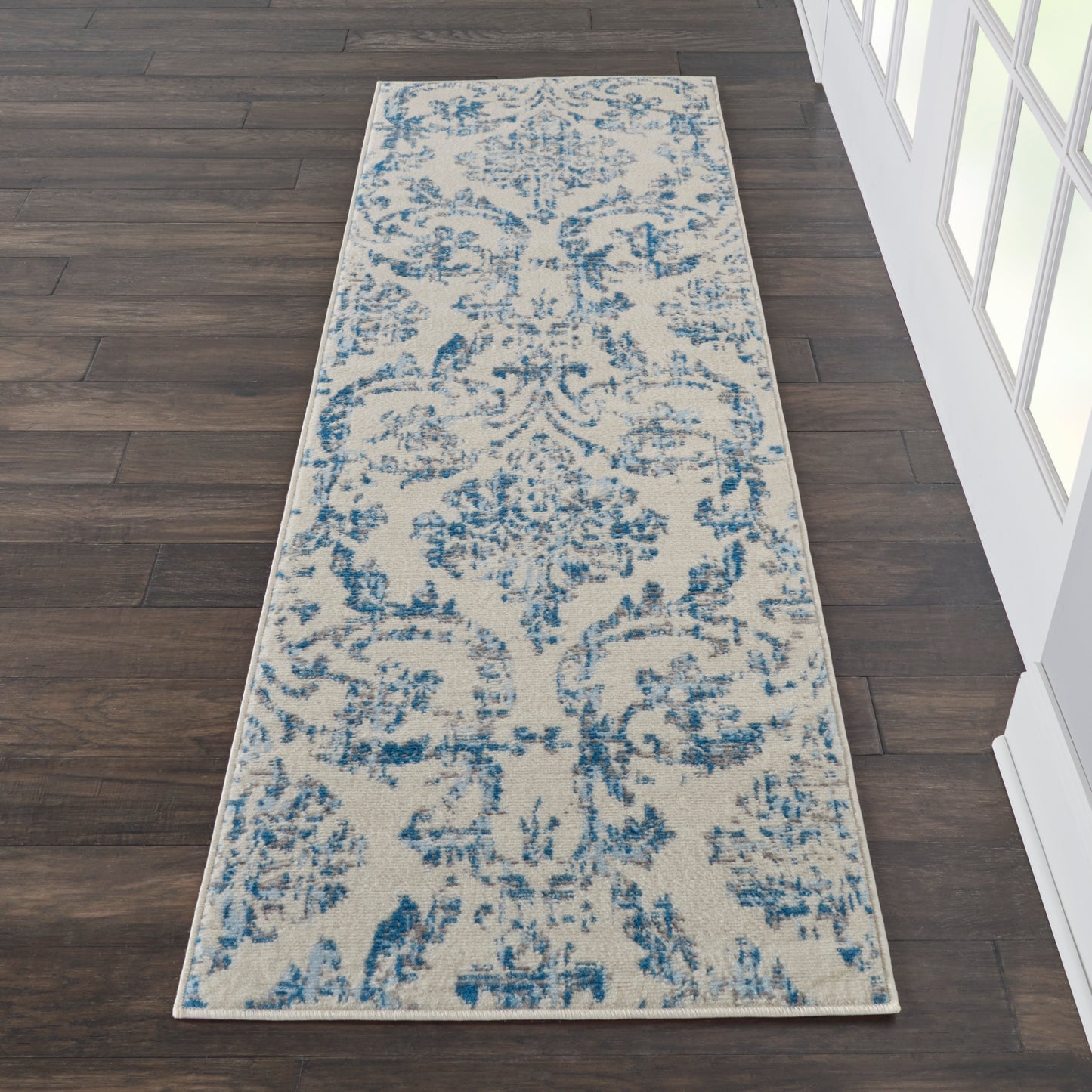 Nourison Jubilant 2'3" x 7'3" Ivory Blue Vintage Indoor Rug