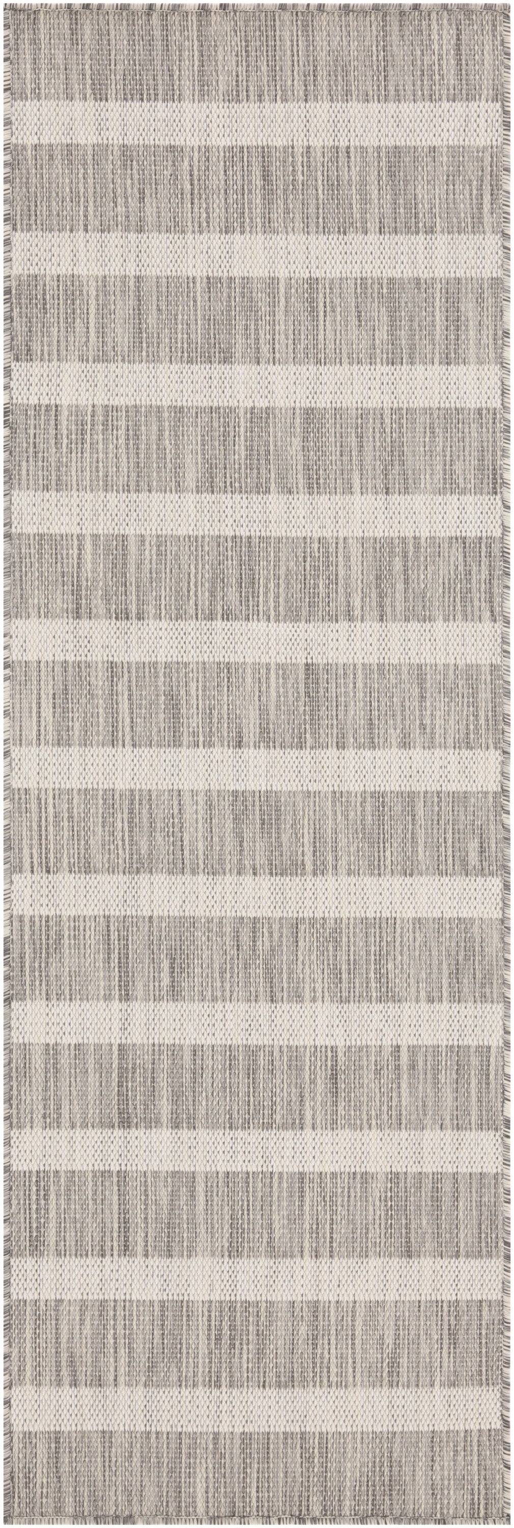 Nourison Positano 2' x 6' Grey Ivory Modern Rug