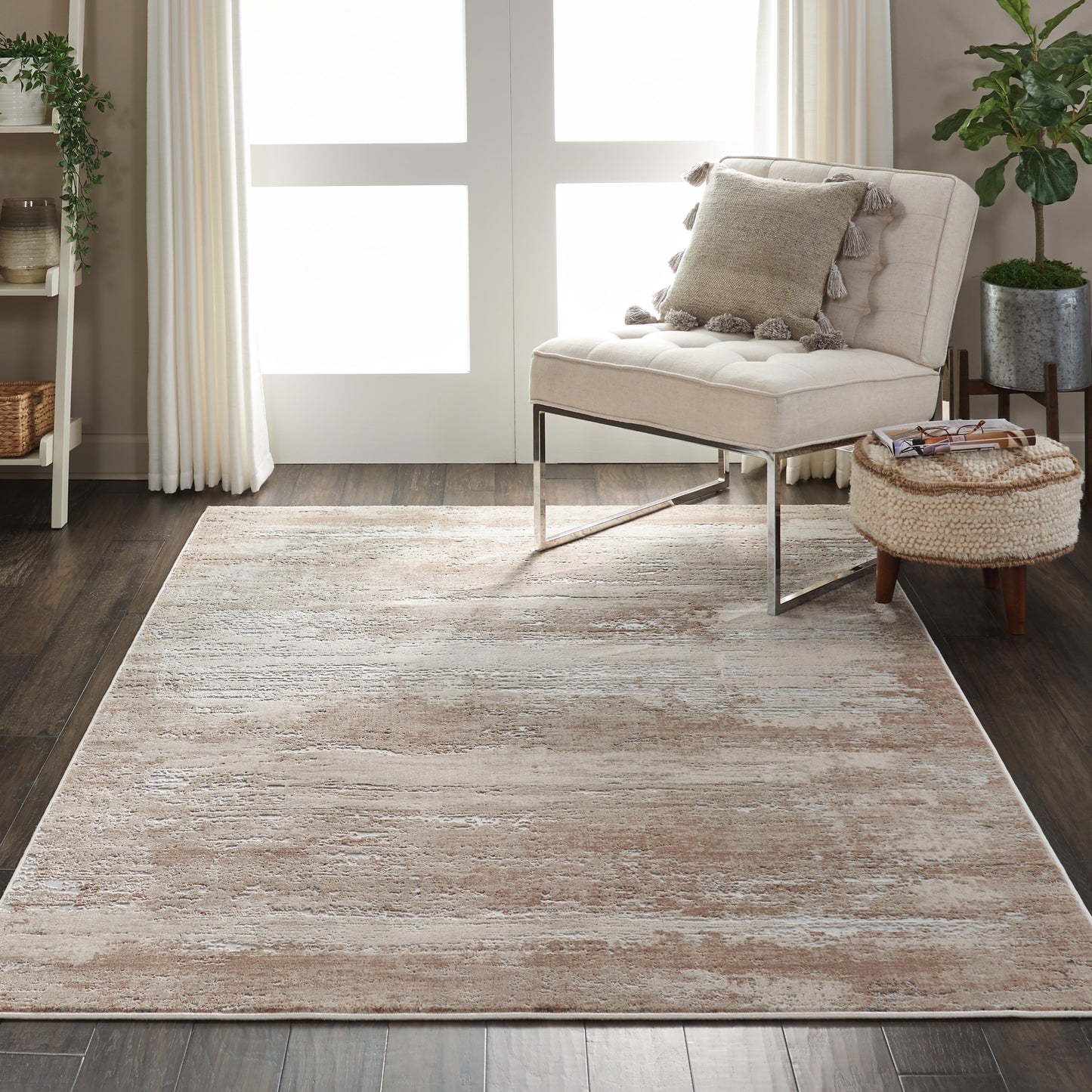 Nourison Rustic Textures 5'3" x 7'3" Beige Modern Indoor Rug