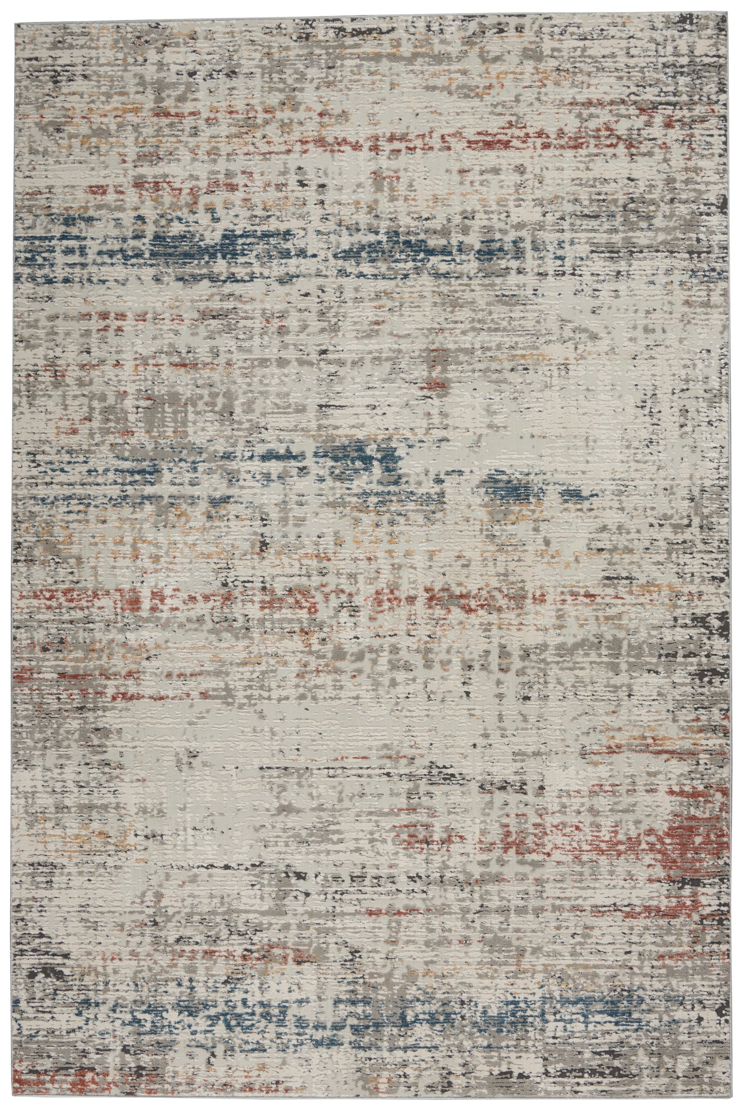 Nourison Rustic Textures 3'11" x 5'11" Light Grey Multi Modern Indoor Rug