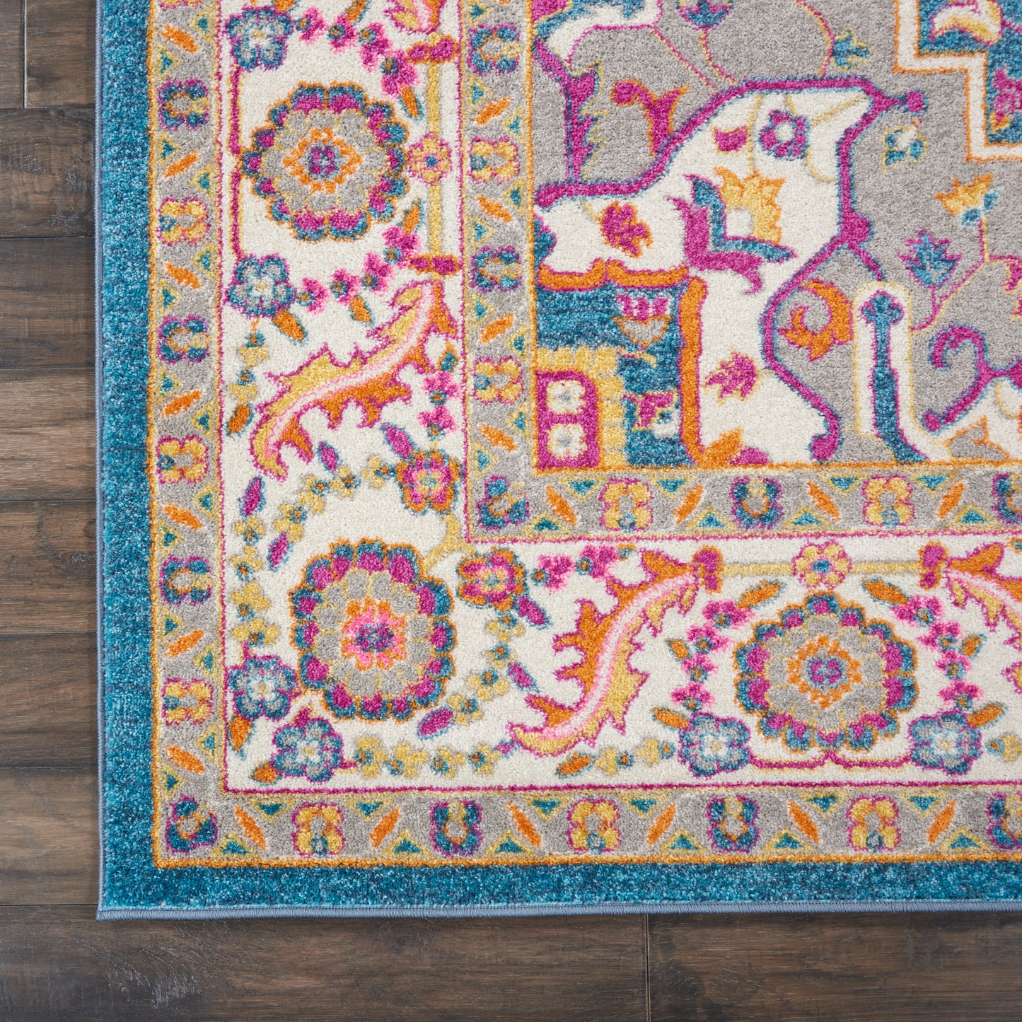 Nourison Passion 9' x 12' Teal Multicolor Bohemian Indoor Rug