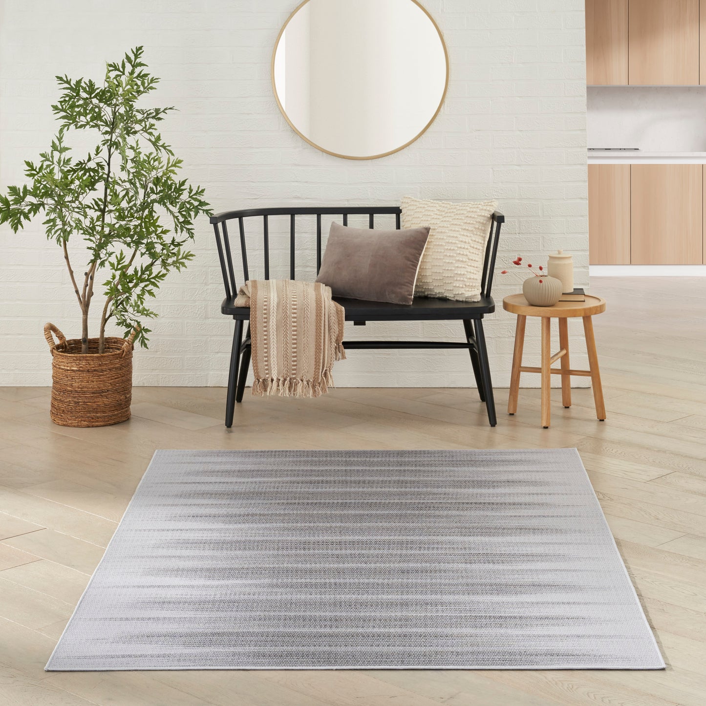 Nourison Vintage Home 3'9" x 5'9" Grey Modern Indoor Rug