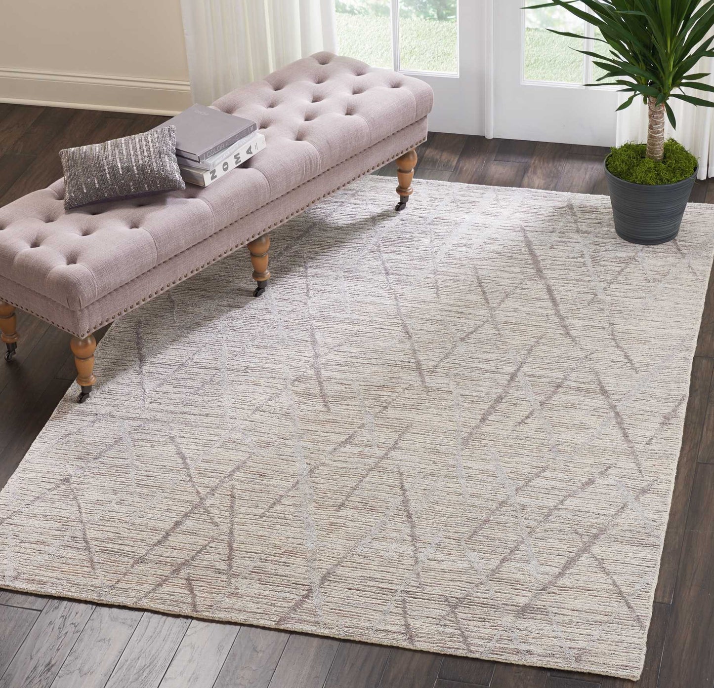 Nourison Ocean 5'6" x 7'5" Stone Modern Indoor Rug