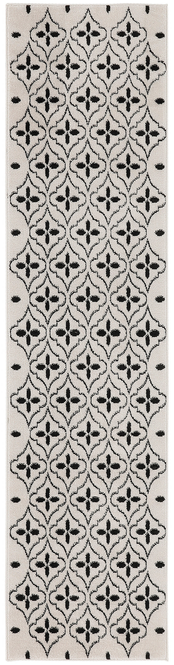 Nourison Nourison Essentials 2'2" x 7'6" Ivory Black Modern Rug