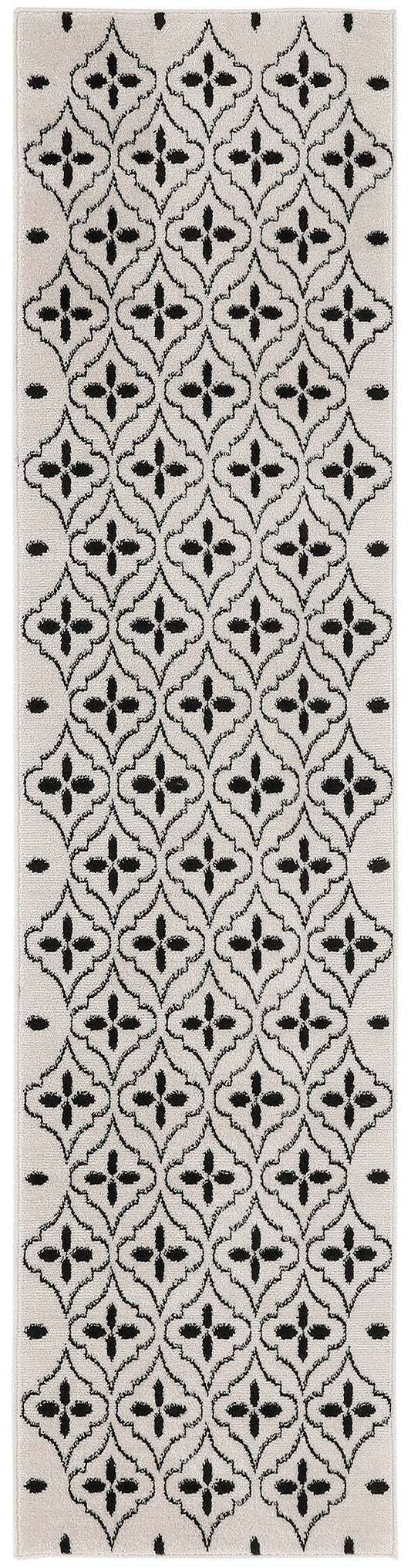 Nourison Nourison Essentials 2'2" x 7'6" Ivory Black Modern Rug