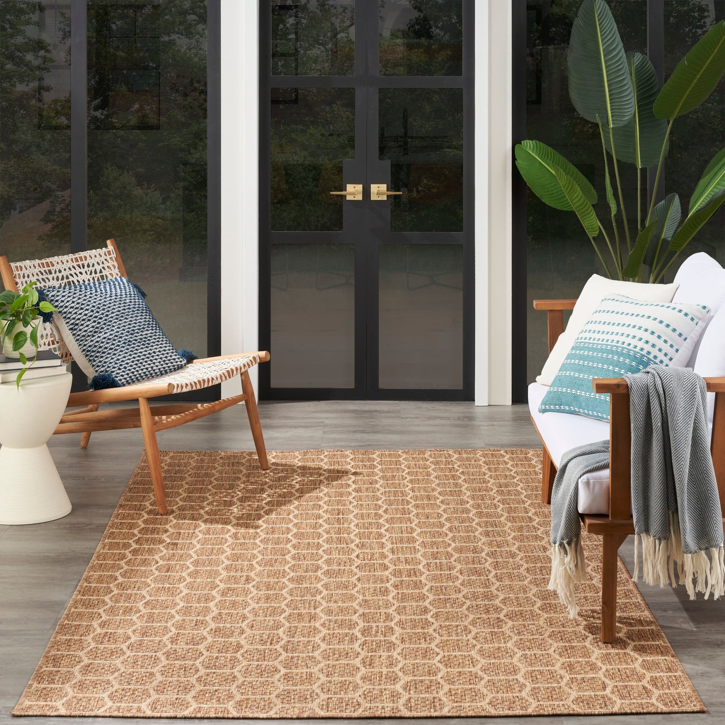 Nourison Twist Reversible 5' x 7' Natural Modern Rug